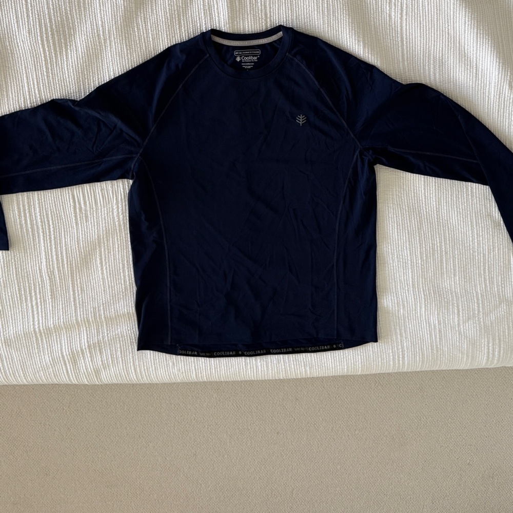 Coolibar Men's Long Sleeve Crew Shirt - Navy Blue